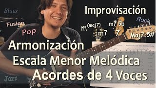 Escala Menor Melódica Armonía a 4 Voces  Cuatriadas  Composición Tutorial 37 [upl. by Nivrad]