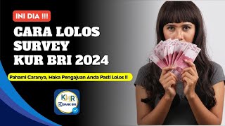 Cara Lolos Survey KUR BRI 2024 Pahami Caranya Maka Pengajuan KUR anda Pasti LOLOS [upl. by Laekcim]