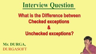 Difference between Checked exceptions and Unchecked exceptions [upl. by Lunt]