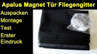 Apalus Magnet Fliegengitter für Türen 100x220  Auspacken Montage Review Test und erster Eindruck [upl. by Baggett]