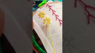 very easy plazodesign stitch flower embroidery hand design short shortvideo [upl. by Rehportsirhc]