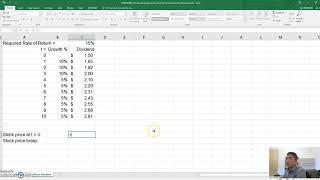 Stock Valuation with Variable Dividend Growth Rate in Excel [upl. by Elsbeth590]