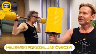 Majewski uczył Dawida Wolińskiego podnosić sztangę 💪😅  Dzień Dobry TVN [upl. by Rhianon]