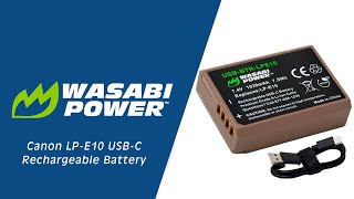 USBC Rechargeable Canon LPE10  Ginger Series  Wasabi Power [upl. by Ahtennek971]