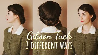 3 Ways To Create A Gibson TuckRoll  Hair Tutorial [upl. by Eirallam]