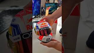 Max Verstappen 2023 season 12 mini helmet unboxing f1 maxverstappen f1helmet unboxing [upl. by Buderus791]