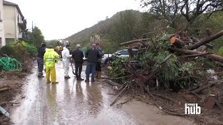 Maltempo in Liguria esonda il Bormida le ruspe al lavoro per togliere rami e detriti dalle strade [upl. by Edurtreg]