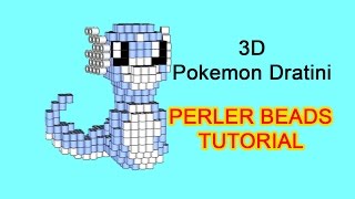 Pokemon Dratini 3D perler beads hama beads pyssla tutorial [upl. by Alilak267]