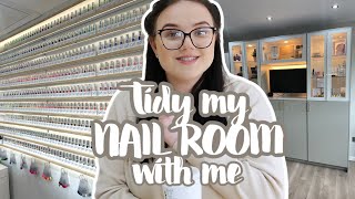 Organise my NAIL ROOM with me  HOME SALON TOUR [upl. by Ally420]