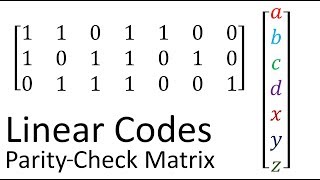 Error Correcting Codes 2c Linear Codes  ParityCheck Matrix [upl. by Mossolb]