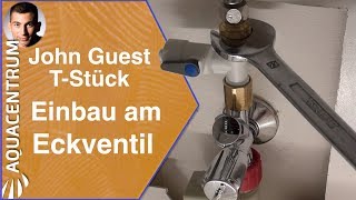 Installation John Guest TStück am Kaltwasser Eckventil mit Geräteanschuss 34 Zoll [upl. by Odrareve234]