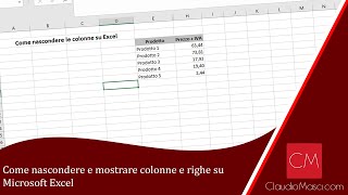 Come nascondere e mostrare colonne e righe su Excel [upl. by Cade]