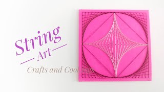 DIY  String Art Without Nails or Hammer String Art Tutorial  Thread Art [upl. by Larochelle]