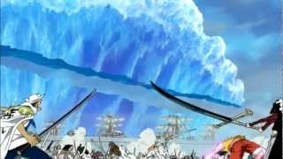 Mihawk cuts a frozen tsunami wave at Marineford [upl. by Analahs]