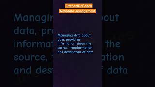 Metadata Management shorts jitendradecodes jitendra [upl. by Sapienza414]