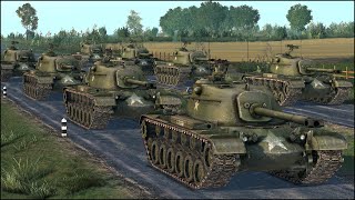 30 AMERICAN M48 PATTON vs 20 SOVIET T55 TANKS [upl. by Anahcra]