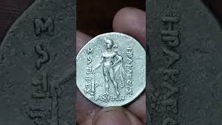 THRACE THASOS Silver tetradrachm ca 168148 BC quotDionysos  Heraklesquot coin greek monedas history [upl. by Irik]