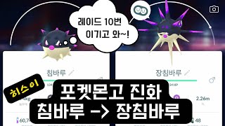 포켓몬고 진화 히스이 침바루  장침바루 [upl. by Adnilemreh]