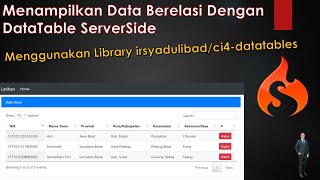 Tutorial Datatable ServerSide Dengan Join Tabel di Codeigniter 4 Menggunakan Library Irsyadulibad [upl. by Lukey369]