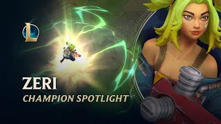 Zeri Champion Spotlight  Gameplay  League of Legends [upl. by Jammin639]