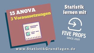 153 Varianzanalyse ANOVA  Vorraussetzungen [upl. by Docila]