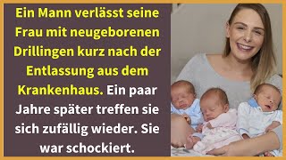 Ein Mann verlässt seine Frau mit neugeborenen Drillingen kurz nach der Entlassung aus dem [upl. by Noswad546]