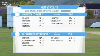 Kilmington CC Devon Under 17 v Culmstock CC Under 17 [upl. by Norod]