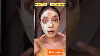 Green Clay Vs Multani Mitti Mask Tried wich Is Best youtube shortvideos viraltrending [upl. by Adams434]