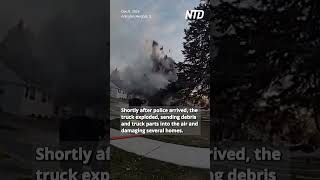 Illinois Police Body Camera Shows Garbage Truck Exploding [upl. by Lovato27]