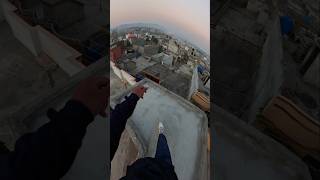 Rooftop parkour running pov [upl. by Ellivro]