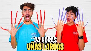 24 HORAS CON UÑAS EXTREMADAMENTE LARGAS [upl. by Eerehc]