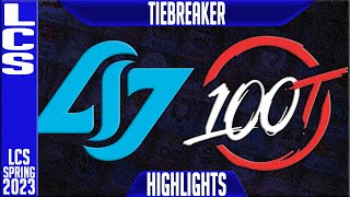 CLG vs 100 Highlights  LCS Spring 2023 TIEBREAKER  Counter Logic Gaming vs 100 Thieves [upl. by Ayotyal]