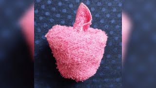 Towel apple  Napkin folding  How to make handkerchief apple  towelfolding [upl. by Emarej]