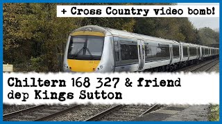 Chiltern 168 327 and friend departs Kings Sutton 091124  Cross Country video bomb [upl. by Eveiveneg]