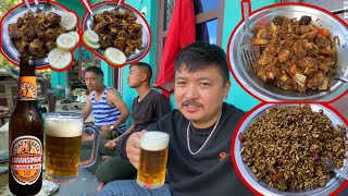 Beers party with friends dashai special  spicy nepali chatpate spicy pork amp spicy chicken eating [upl. by Shawnee]