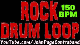 Rock Drum Loop 150 bpm Practice Beat Jam Track [upl. by Nilyad]