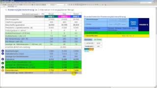 Kostenvergleichsrechnung  Beispiel mit 3 PKWs  kritische Mengen  statische Investitionsrechnung [upl. by Nagear]