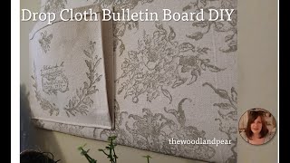 Drop Cloth Bulletin Board DIY using Queen Bee and Rose Toile IOD Stamps [upl. by Foley]