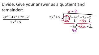 Division of Polynomials with Long Division an Example [upl. by Aisenat]