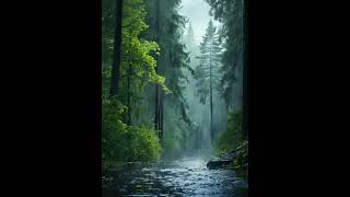 Heavy rain and thunderstorm sound for sleeping stress relief nature soundmeditation [upl. by Eiuqnimod]