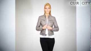 Blouson Cuir Femme Oakwood  Hello New 2 Gris [upl. by Adest201]