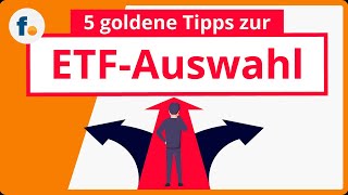 ETFAuswahl 5 goldene Tipps zur ETFSuche und zum ETFPortfolio [upl. by Lamar]