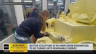 Butter sculpture at Pa Farm Show dismantled to be turned into renewable energy [upl. by Eelyab]