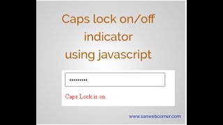 Caps Lock On Off Indicator  Oracle apexxfactor [upl. by Nil]