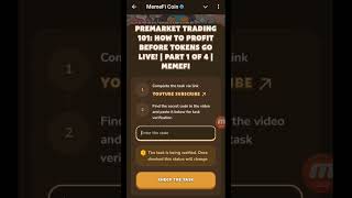 Premarket Trading 101 How to Profit Before Tokens Go Live  Part 1 of 4  MemeFi today update [upl. by Niawd]