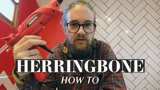 Herringbone Tile Is EASY With This Method  DIY Hot Glue Method [upl. by Brott]