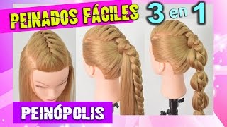 3 Peinados con Trenzas Faciles Bonitas y Rapidos [upl. by Sheets]