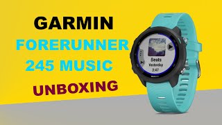 Garmin Forerunner 245 Music Aqua Unboxing HD 0100212032 [upl. by Nerro]