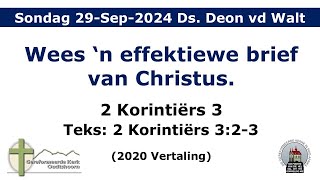 Erediens 29September2024 Ds Deon van der Walt [upl. by Plato]