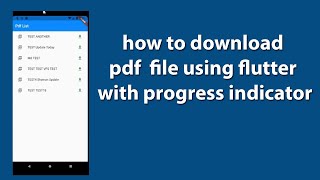 download pdf file using flutter with progress indicator [upl. by Ettevey]